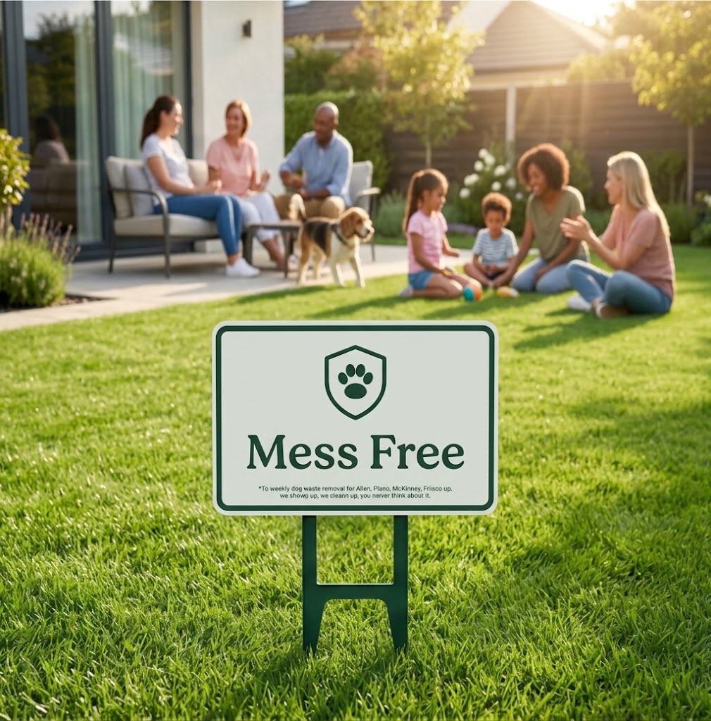 Family enjoying a clean, dog-waste-free yard